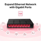 Switch TP-Link de Escritorio 8 Puertos Gigabit 10/100/1000Mbps Compacto con Fuente de Alimentación Integrada