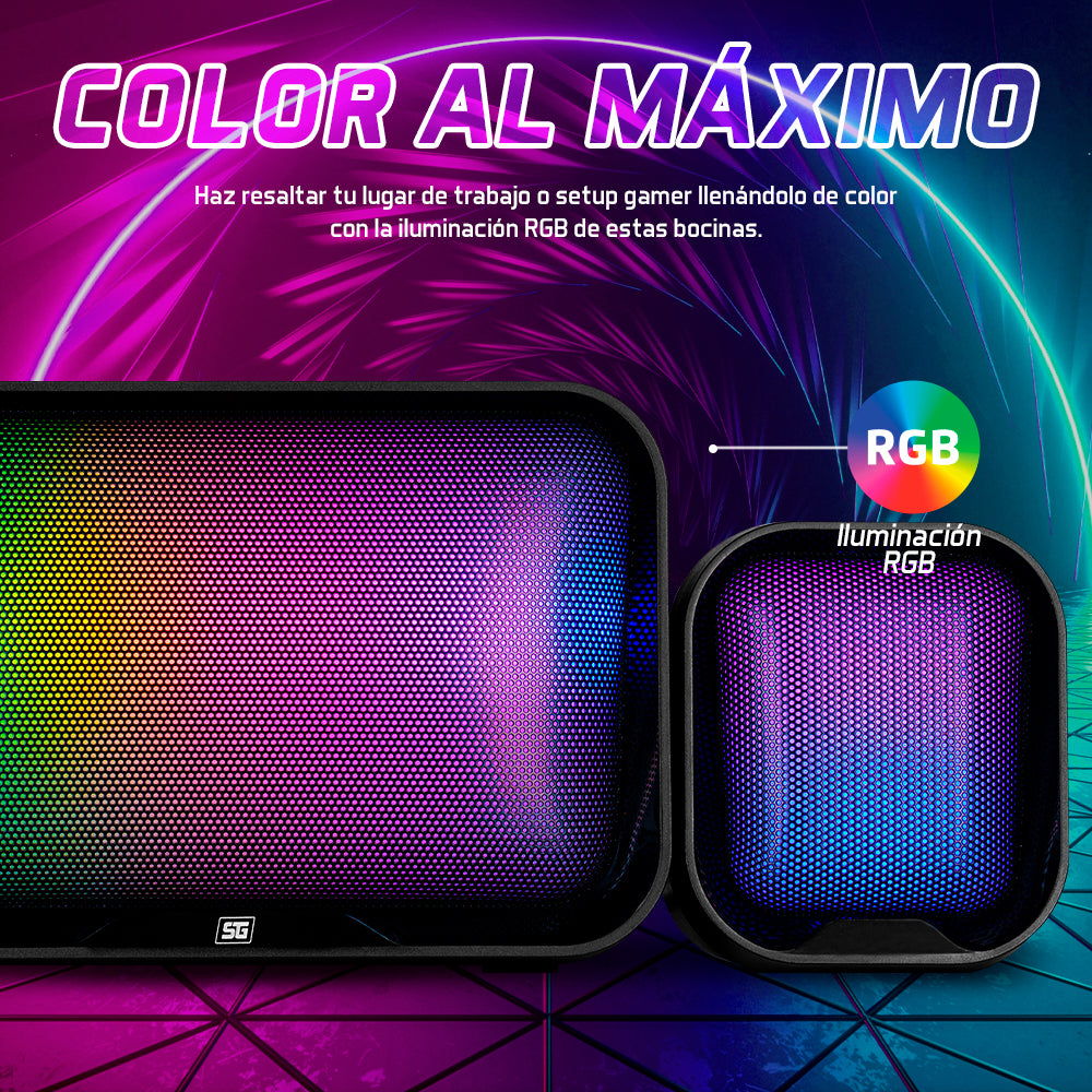 BOCINAS START THE GAME SPK-255 2.1 USB/3.5MM 3W*2 + 10W SUBWOOFER RGB