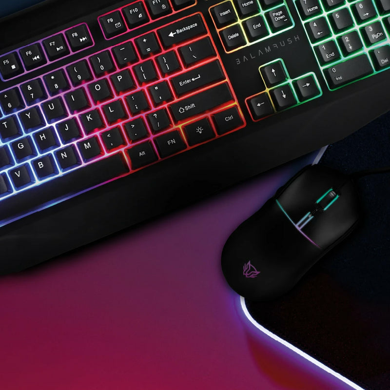 Balam Rush Squad Master KTM333 teclado Ratón incluido Juego USB Español Negro, Alámbrico, Interruptor de membrana, LED R