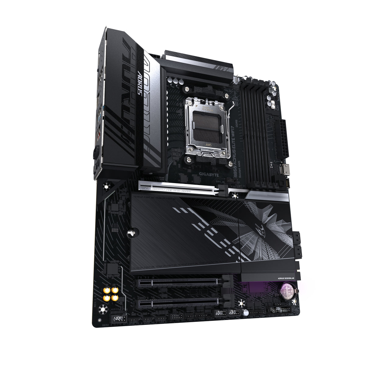 GIGABYTE B850 AORUS ELITE WIFI7 Placa Base - Procesadores AMD Ryzen Serie 9000, VRM digital de 14+2+2 fases, hasta 8200MHz DDR5 (OC), 1xPCIe 5.0 + 2xPCIe 4.0 M.2, LAN 2.5, WIFI 7, USB 3.2 Gen 2x2 placas base AMD Zócalo AM5 Zócalo AM5 DDR5-SDRAM