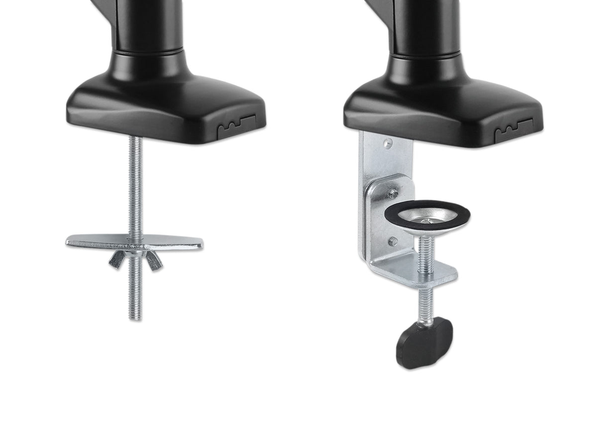 Manhattan Soporte doble de sobremesa para TV/monitores (Articulado con muelle), para pantallas de 10" a 27", fijación co