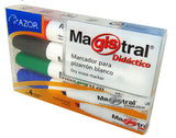 Marcador Magistral Didáctico Pizarrón Blanco Colores Surtidos C/4 Pzas - 8354