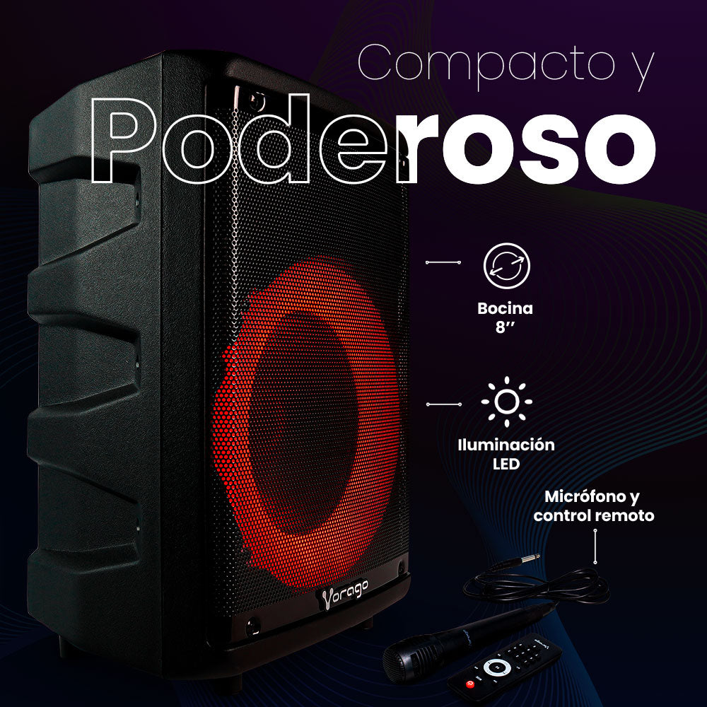 Vorago KSP-302 altavoz portátil y para fiesta Altavoz portátil mono Negro 30 W, 4 Ohmio, Inalámbrico y alámbrico