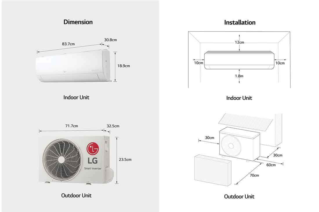 LG VX242C3 sistema de aire acondicionado dividido Blanco Si 2280 W 1760 W