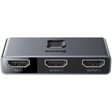 Baseus CAHUB-BC0G divisor de vídeo HDMI 3x HDMI, 3840 x 2160 Pixeles, Negro, Gris