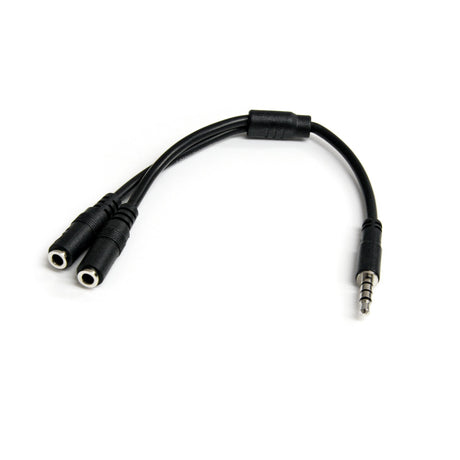 StarTech.com Adaptador de Auriculares con Micrófono Mini-Jack 3,5mm 4 pines a Conectores Separados de Auriculares y de Micrófono - M a 2xH divisores de audio 3.5 mm 2 x 3.5 mm Macho Hembra