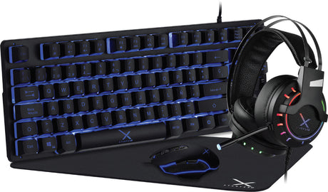 XZEAL XSAKGA1B teclado Ratón incluido Juego USB QWERTY Negro, Tamaño completo (100%), Alámbrico