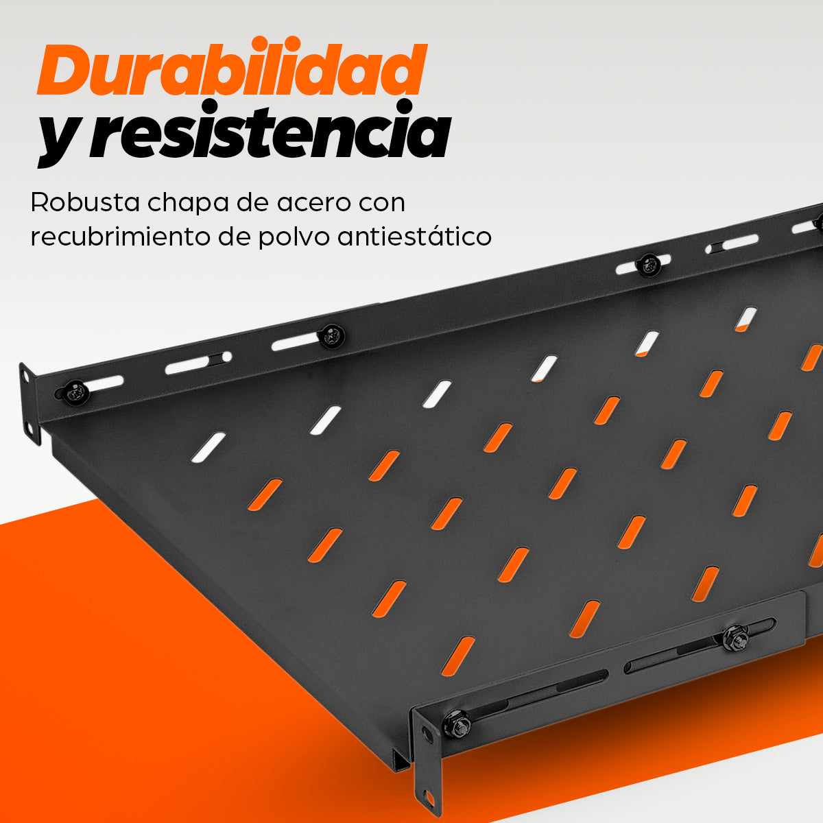 Intellinet Étagère fixe réglable 19", 1U, profondeur 550 mm, rails réglables de 550 à 750 mm, charge max. 20 kg, no