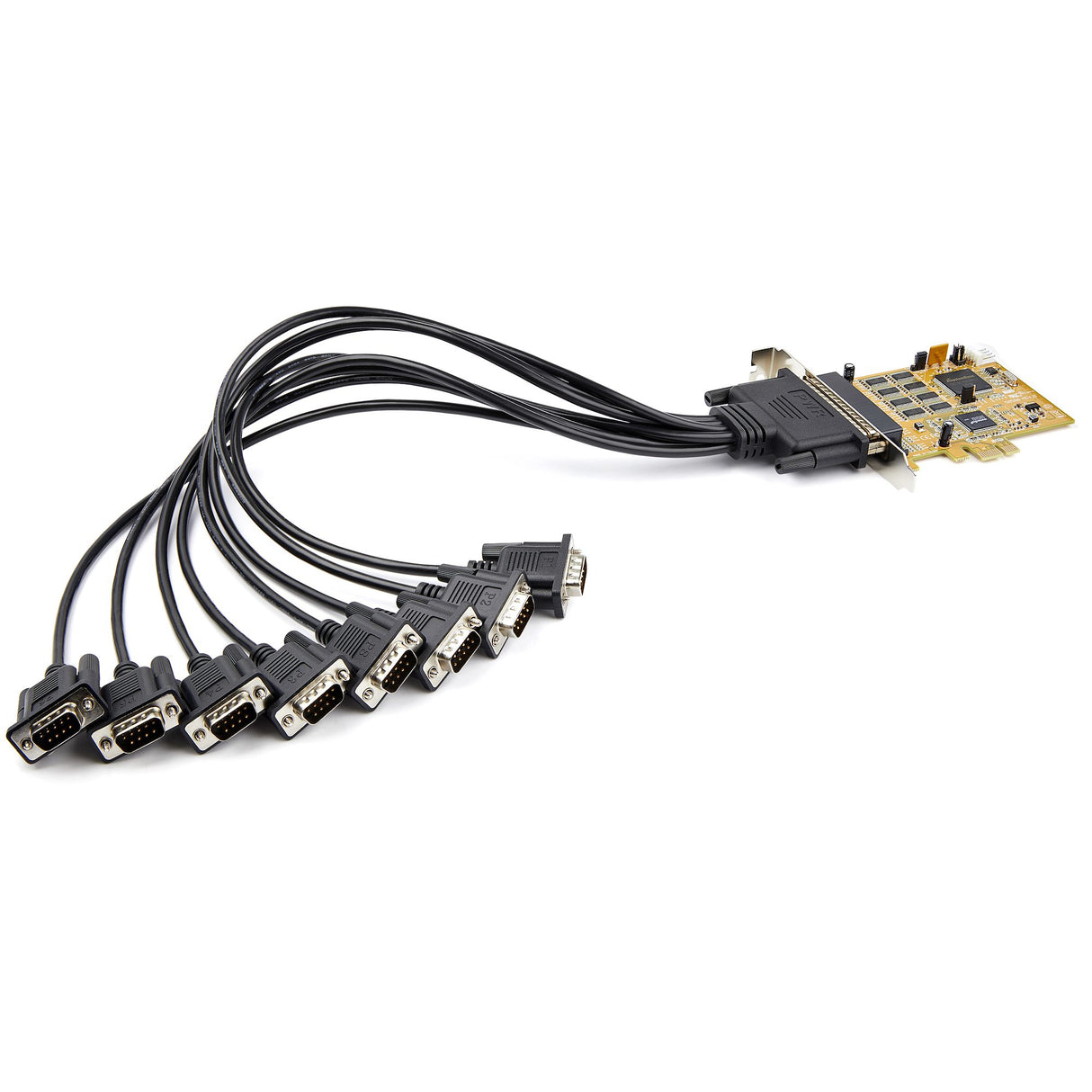 StarTech.com Tarjeta Adaptadora PCI Express Serie de 8 Puertos RS232 - Tarjeta Serial PCIe - DB9 UART 16C1050 - Tarjeta 