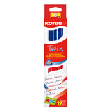 Lapiz Bicolor Kores Azul-Rojo Delgado C/12 - 948717