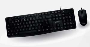 KIT ACTECK MK210 TECLADO ESTANDAR / MOUSE ALAMBRICO USB NEGRO AC-928984