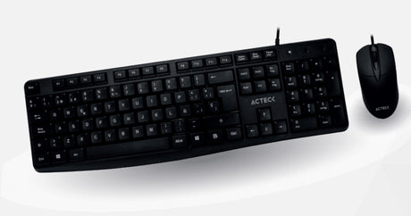 KIT ACTECK MK210 TECLADO ESTANDAR / MOUSE ALAMBRICO USB NEGRO AC-928984