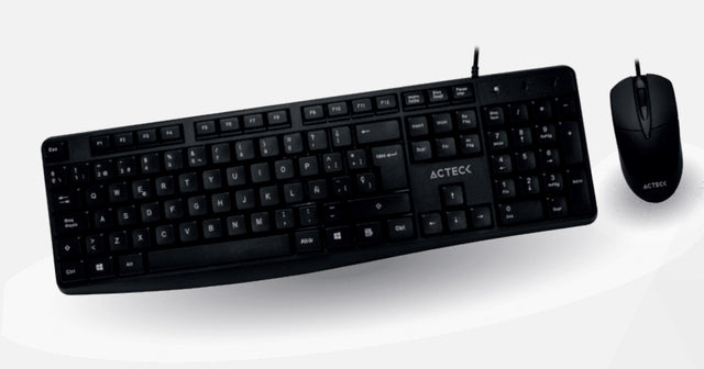 KIT ACTECK MK210 TECLADO ESTANDAR / MOUSE ALAMBRICO USB NEGRO AC-928984
