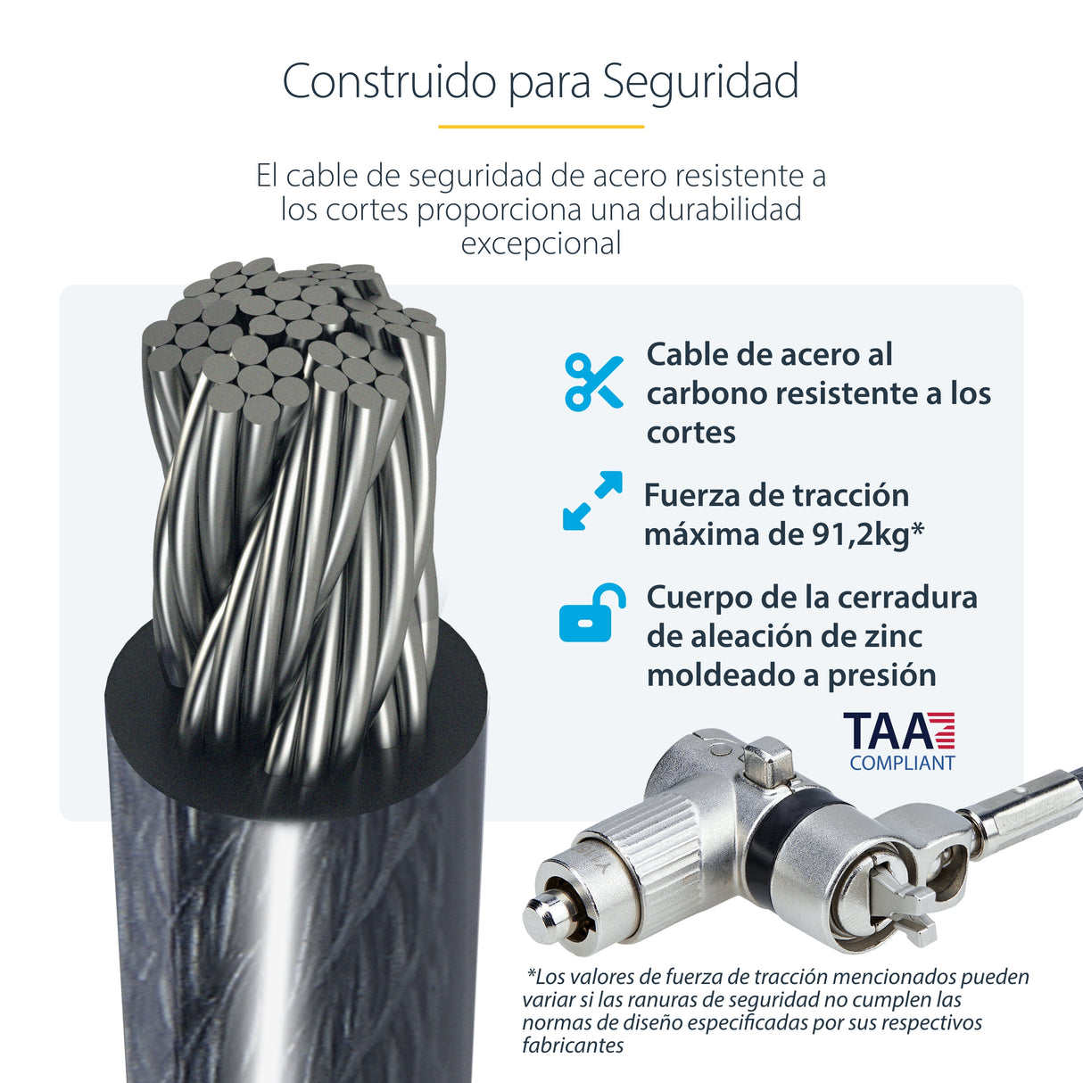 StarTech.com Paquete de 25 Candados Universales Noble/Noble Wedge&amp;reg;/K-Slot con Llave para Portátil - Cables de Se
