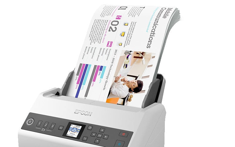 Epson DS-730N Escáner alimentado con hojas 600 x 600 DPI A4 Negro, Gris, 215.9 x 6096 mm, 30 Bit, 24 Bit