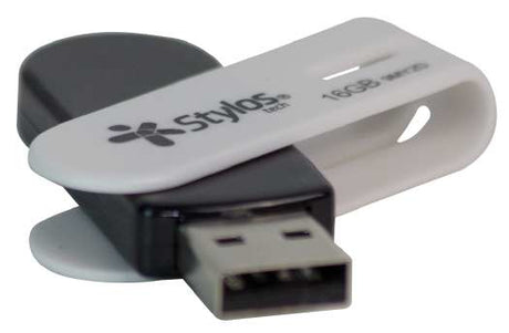 MEMORIA STYLOS FLASH 16GB GIRATORIA PLASTICO BLANCA 2.0
