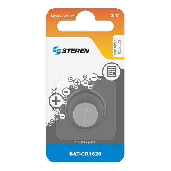 Steren BAT-CR1620 pila de uso doméstico Batería de un solo uso Ión de litio, 1 pieza(s), 70 mAh