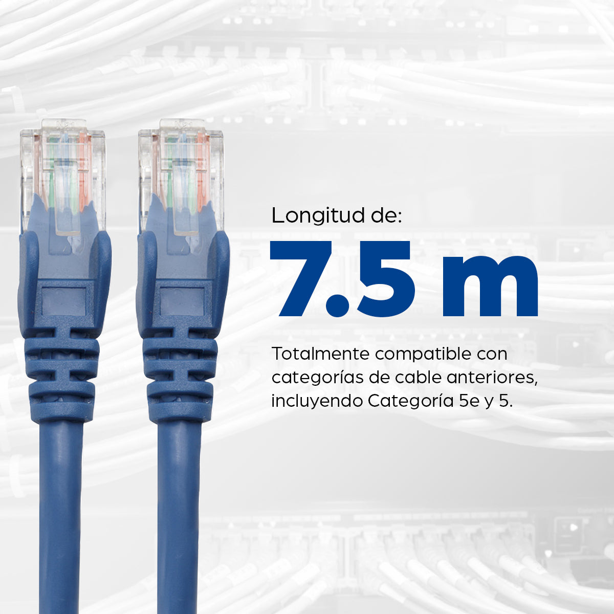 CABLE INT PATCH CAT 6 7.6M (25.0 F) UTP AZUL CABLE DE RED