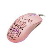 MOUSE VORAGO GAME FACTOR MOG601 ROSA OPTICO 16000 DPI 7 BOTONES ULTRALIGHT RGB