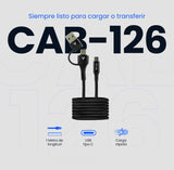 Vorago CAB-126 cable USB 1 m USB A/USB C USB C 60 W Negro