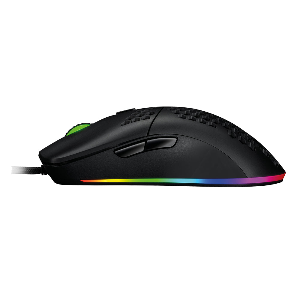 MOUSE VORAGO GAME FACTOR MOG501 OPTICO 6200 DPI 7 BOTONES ULTRALIGHT RGB