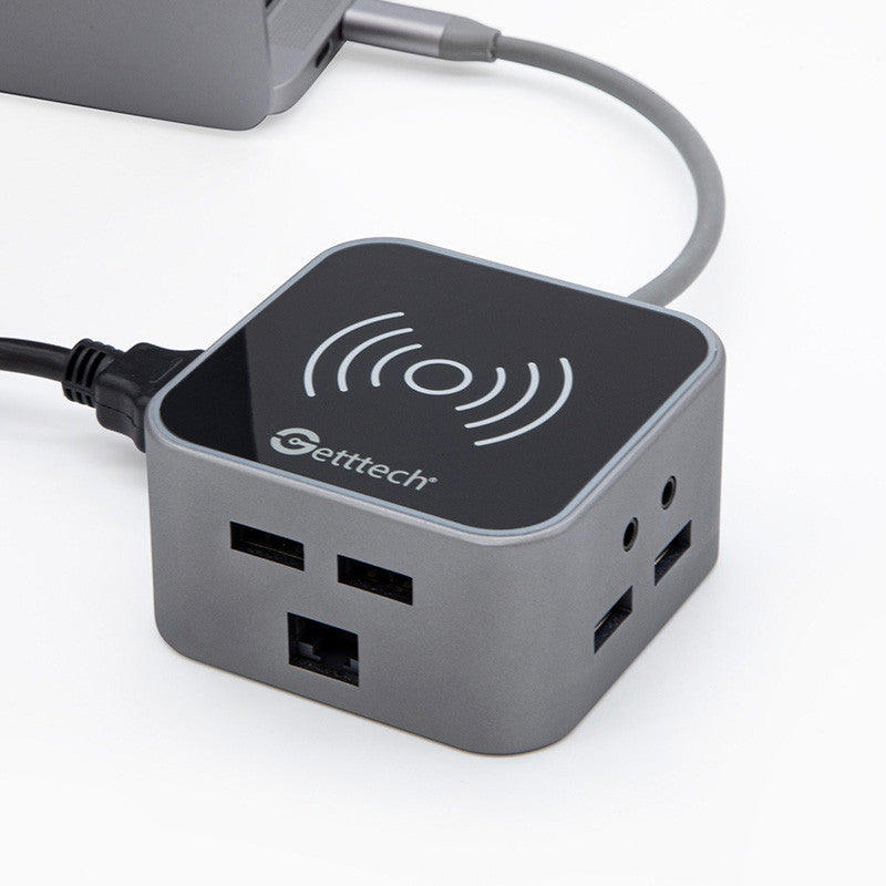 Getttech GHW-69401 nodo concentrador USB 3.2 Gen 1 (3.1 Gen 1) Type-C Negro, Plata, HDMI