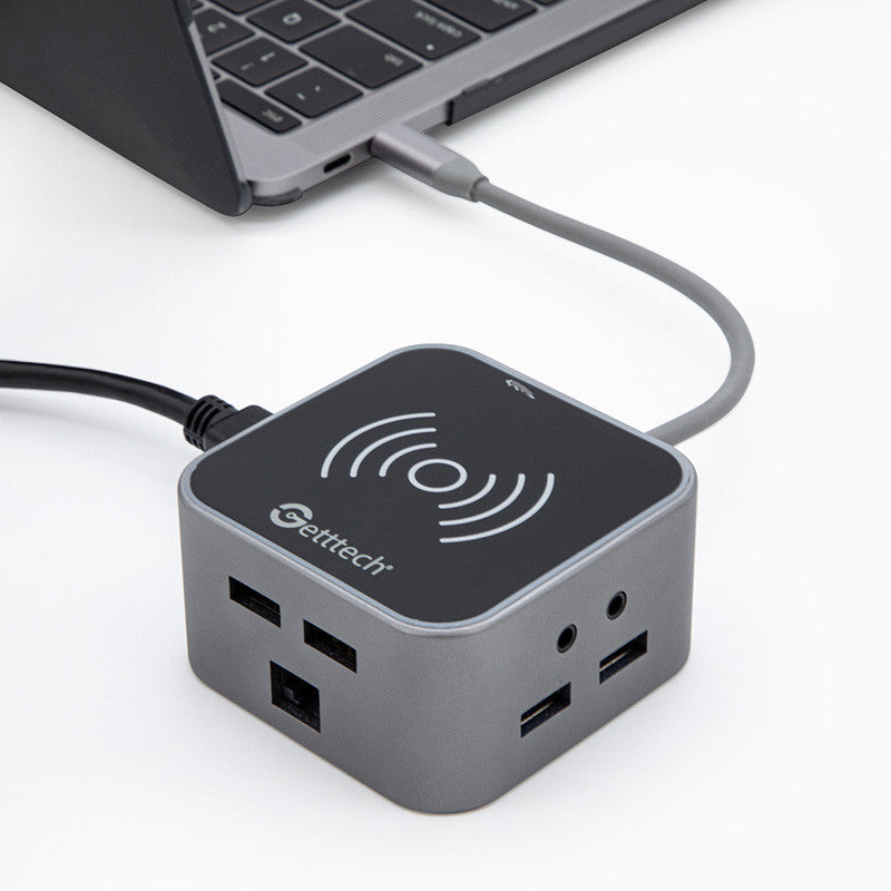 Getttech GHW-69401 nodo concentrador USB 3.2 Gen 1 (3.1 Gen 1) Type-C Negro, Plata, HDMI