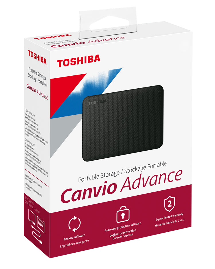 Toshiba Canvio Advance disco duro externo 2 TB 2.5" Micro-USB B 2.0/3.2 Gen 1 (3.1 Gen 1) Negro