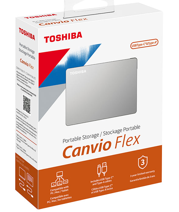 Disco Duro Externo Toshiba Canvio Flex 2.5" 4TB USB Plata para Mac/PC