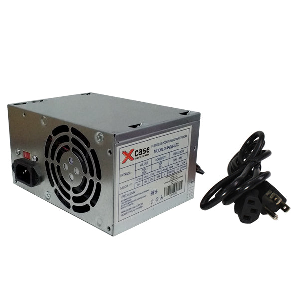 X-Case FUE45003 unidad de fuente de alimentación 450 W 20+4 pin ATX ATX acero satinado, 110 - 220 V, No modular