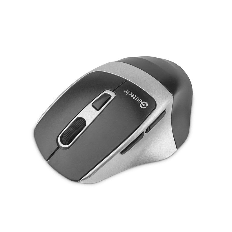 Getttech GGM-STDBW-01-SL ratón Oficina Diestro RF inalámbrico + bluetooth 7200 DPI, Negro, Plata