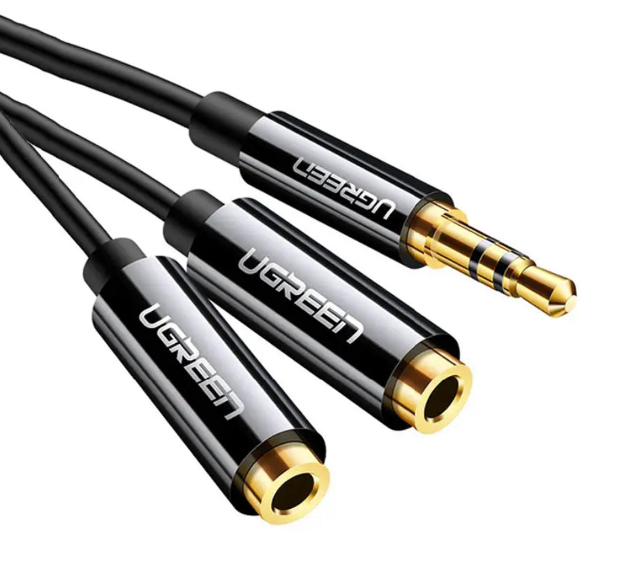 Ugreen 20816 cable de audio 0,0025 m 2,5mm 2 x 3.5mm Negro