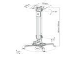 Ovaltech OVPR-580MM montaje para proyector Techo Negro, 13500 kg, Acero, Manual