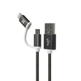 Klip Xtreme kac-210bk cable USB USB 2.0 1 m USB A Micro-USB B/Lightning Negro, 0.48 Gbit/s