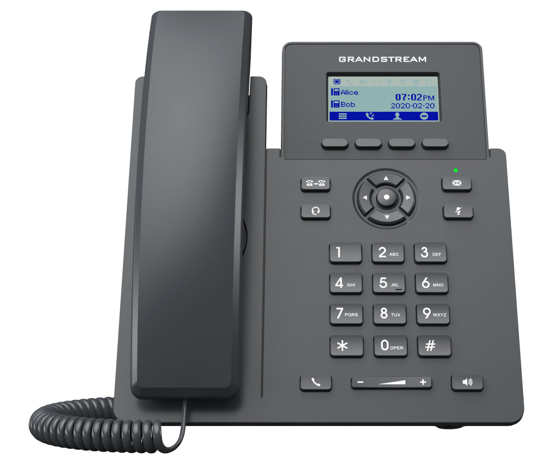 Grandstream Networks GRP2601P teléfono IP Negro 2 líneas LCD, Terminal con conexión por cable, En banda, Fuera de banda