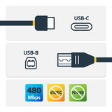 StarTech.com Cable USB Type-C de 1m - USB 2.0 Tipo B a USB-C Cables USB USB 2.0 USB C 1 m