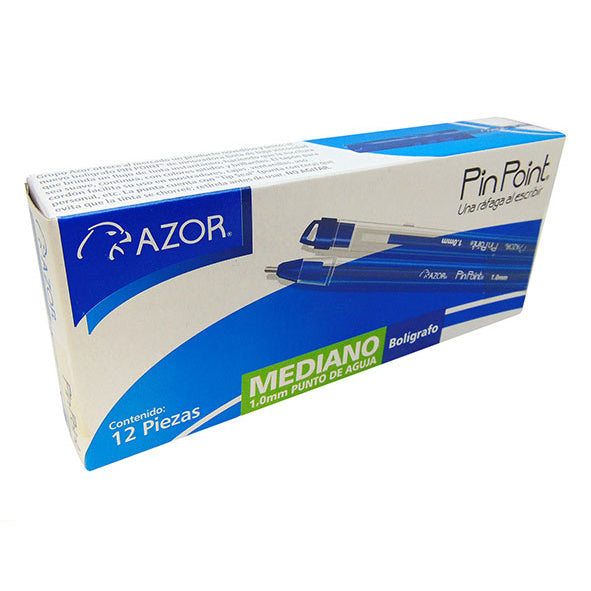 Azor 6830AZ bolígrafo Azul Fino 12 pieza(s)