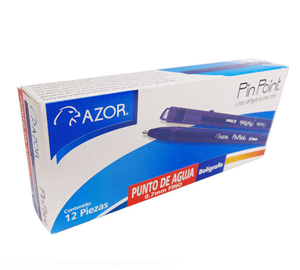 Azor 6810AZ bolígrafo Azul Fino 12 pieza(s)