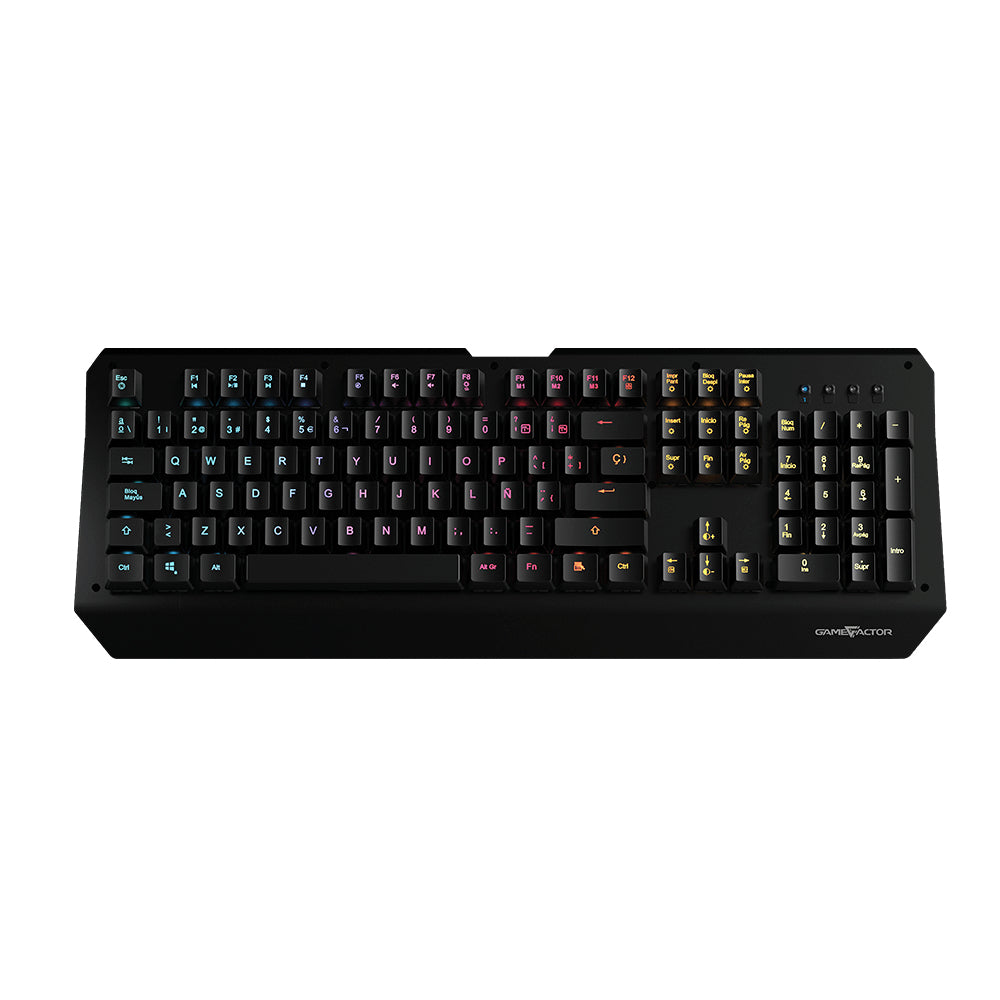 Game Factor KBG601 teclado Juego USB Español Negro, Tamaño completo (100%), Alámbrico, Interruptor de llave optomecánica