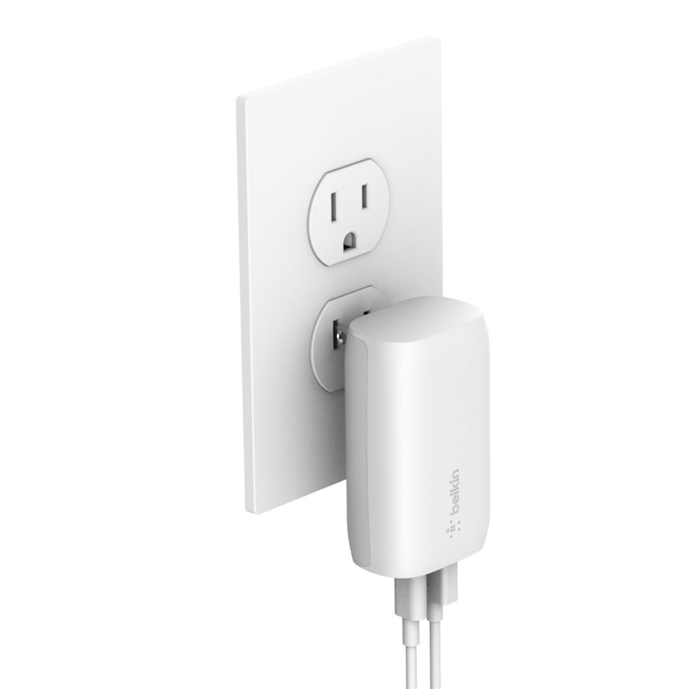Belkin WCB007DQWH cargador de dispositivo móvil Smartphone, Tableta Blanco Corriente alterna, USB Carga rápida Interior