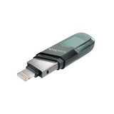 SanDisk iXpand Flash Drive Flip unidad flash USB 128 GB USB Type-A / Lightning 3.2 Gen 1 (3.1 Gen 1) Gris, Plata, Transp