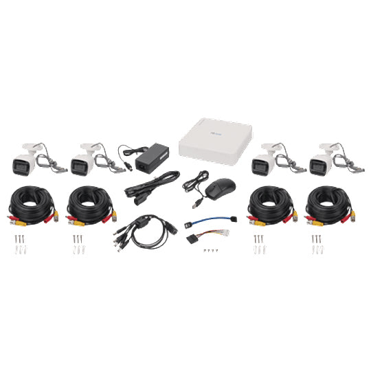 HiLook HL1080PS kit de videovigilancia Alámbrico 4 canales, Bala (forma), Interior / exterior, CMOS