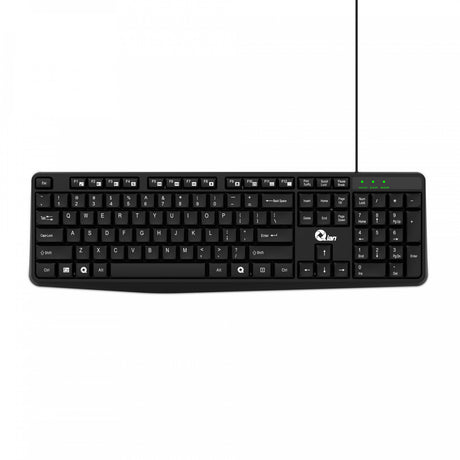Qian QKX-20603 teclado Ratón incluido Oficina USB QWERTY Español Negro, Alámbrico, Interruptor de membrana