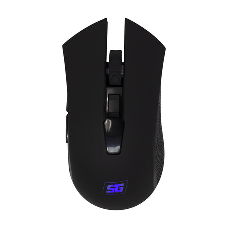 Vorago MO-600 ratón Juego Diestro RF Wireless + USB Type-A Óptico 2400 DPI, Negro