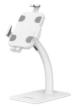 Manhattan Soporte tipo quiosco de sobremesa antirrobo para tablet e iPad, universal, rotación 360°, inclinación +20° a −110°, bloqueable, para tablets de 7,9" a 11", color blanco soportes Tablet/UMPC Interior Plástico, Acero Blanco