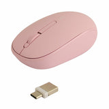 Perfect Choice PC-045182 ratón Universal Ambidiestro RF Wireless + USB Type-C 1000 DPI, Rosa