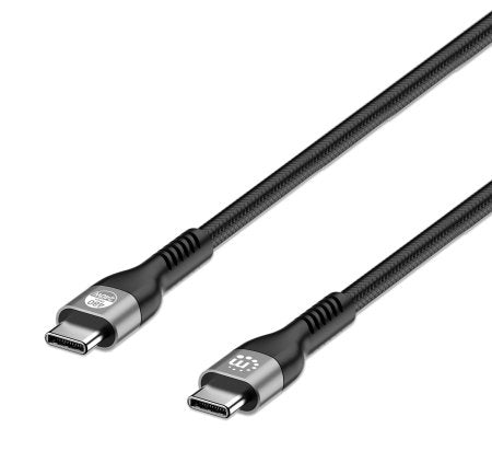Manhattan Cable USB-C a USB-C de alta velocidad (240 W), 2 m, carga de portátil hasta 240 W, compatible con todos los portátiles (requiere cargador USB-C de 240 W), alcance extra largo, 3 años de garantía Cable USB 2.0 USB C USB C Macho