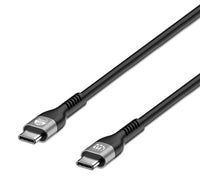 Manhattan Cable USB-C a USB-C de alta velocidad (240 W), 2 m, carga de portátil hasta 240 W, compatible con todos los portátiles (requiere cargador USB-C de 240 W), alcance extra largo, 3 años de garantía Cable USB 2.0 USB C USB C Macho