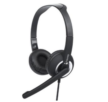 Nextep NE-425 auricular y casco Auriculares Alámbrico Diadema Llamadas/Música Negro, Plata
