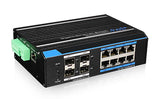 UTEPO UTP7308GE-POE dispositivo de redes Gigabit Ethernet (10/100/1000) Energía sobre Ethernet (PoE) Negro, Montaje en r